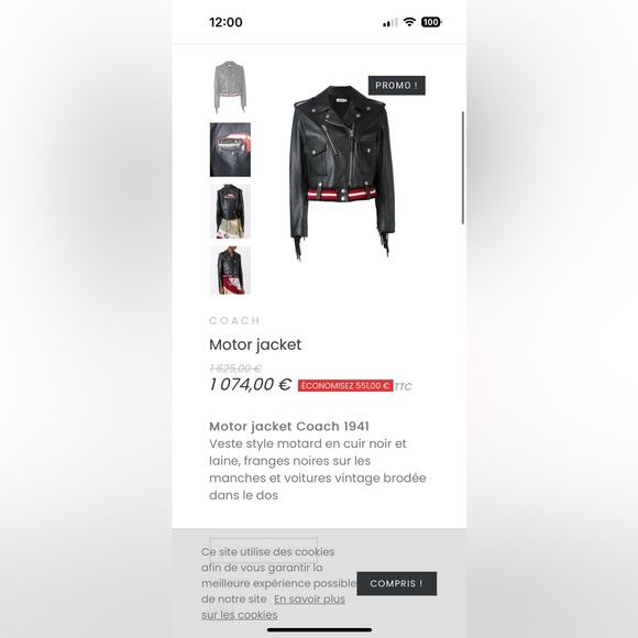 Coach new leathers jacket - Picture 7 of 7